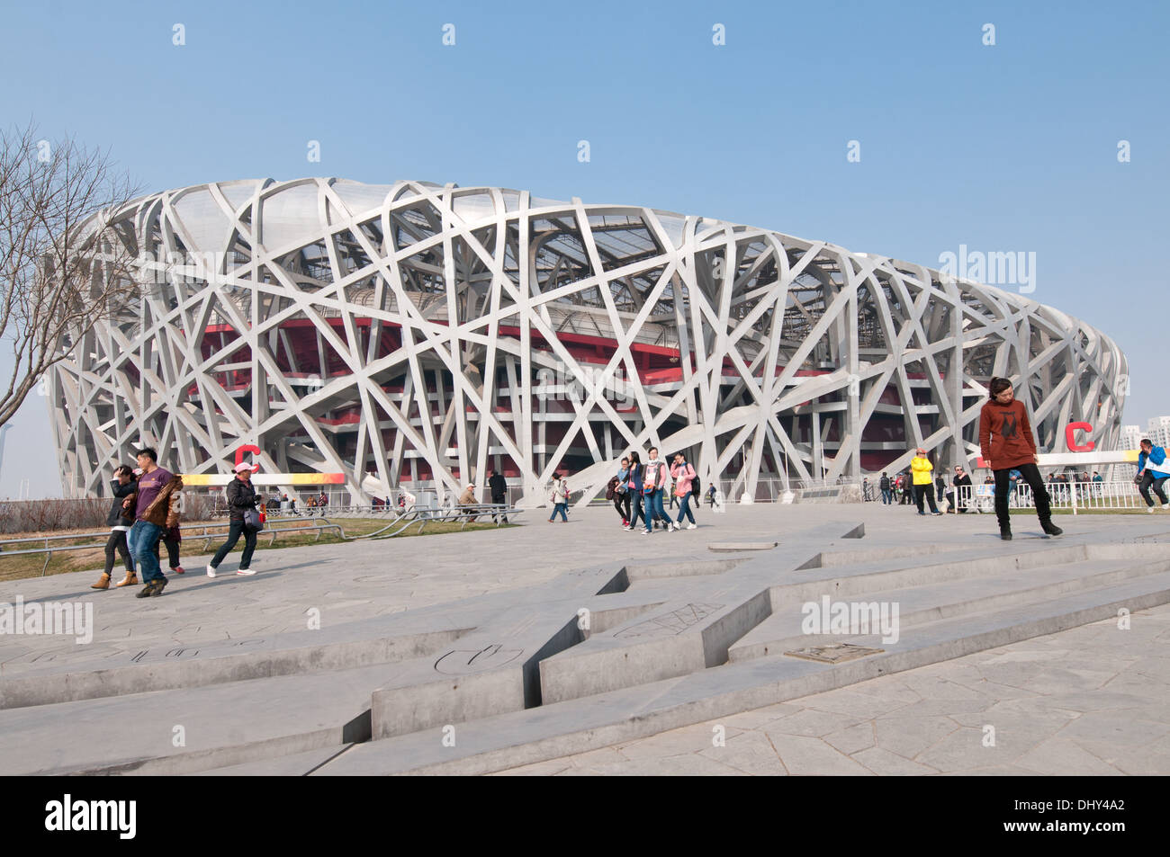 Nationalstadion, auch bekannt als das Vogelnest in Chaoyang District, Beijing, China Stockfoto