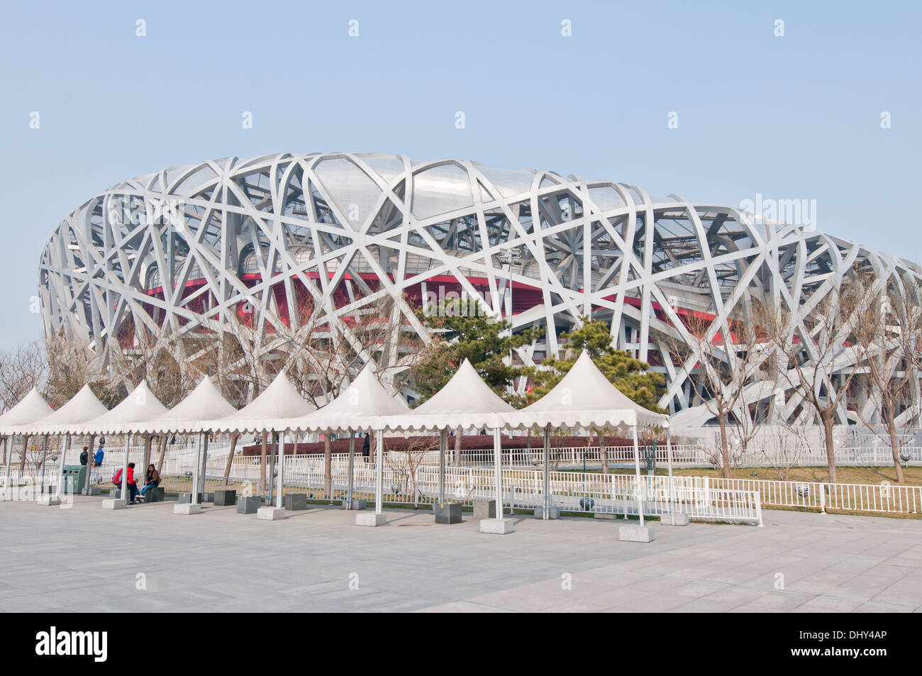 Nationalstadion, auch bekannt als das Vogelnest in Chaoyang District, Beijing, China Stockfoto
