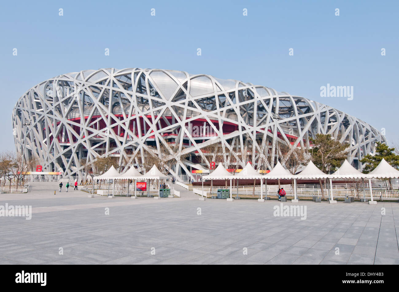 Nationalstadion, auch bekannt als das Vogelnest in Chaoyang District, Beijing, China Stockfoto