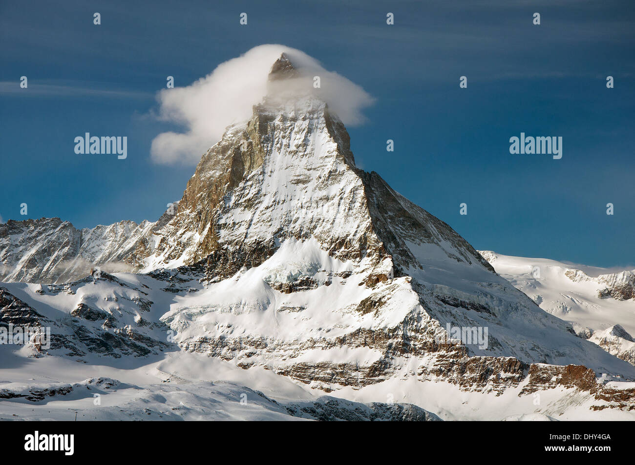 Matterhorn Berggipfel in der Schweiz Stockfoto