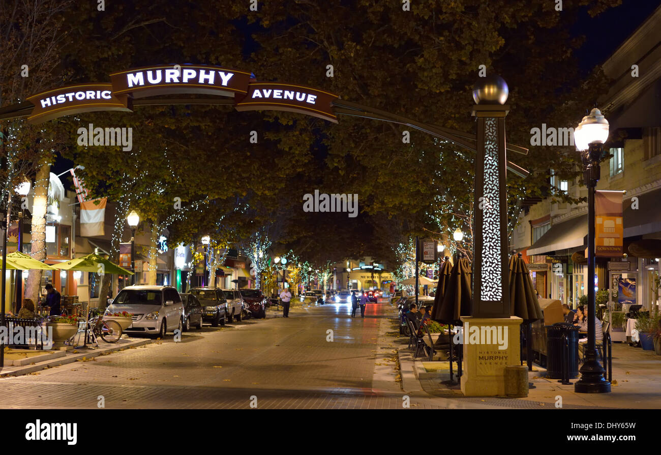 Historischen Murphy Avenue, Sunnyvale CA Stockfoto