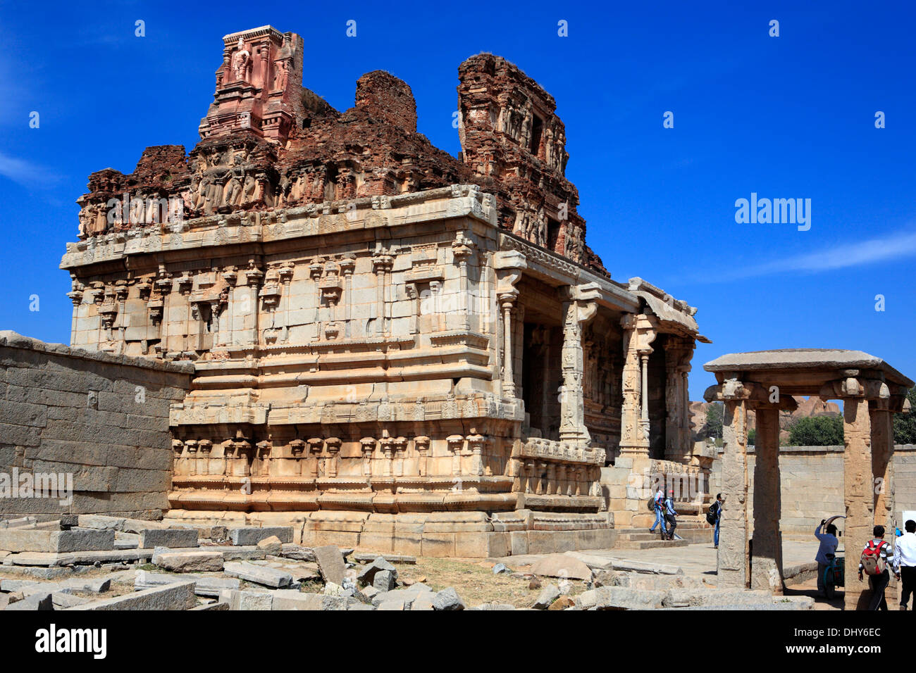 Vijayanagara Ruinen, Hampi, Karnataka, Indien Stockfoto