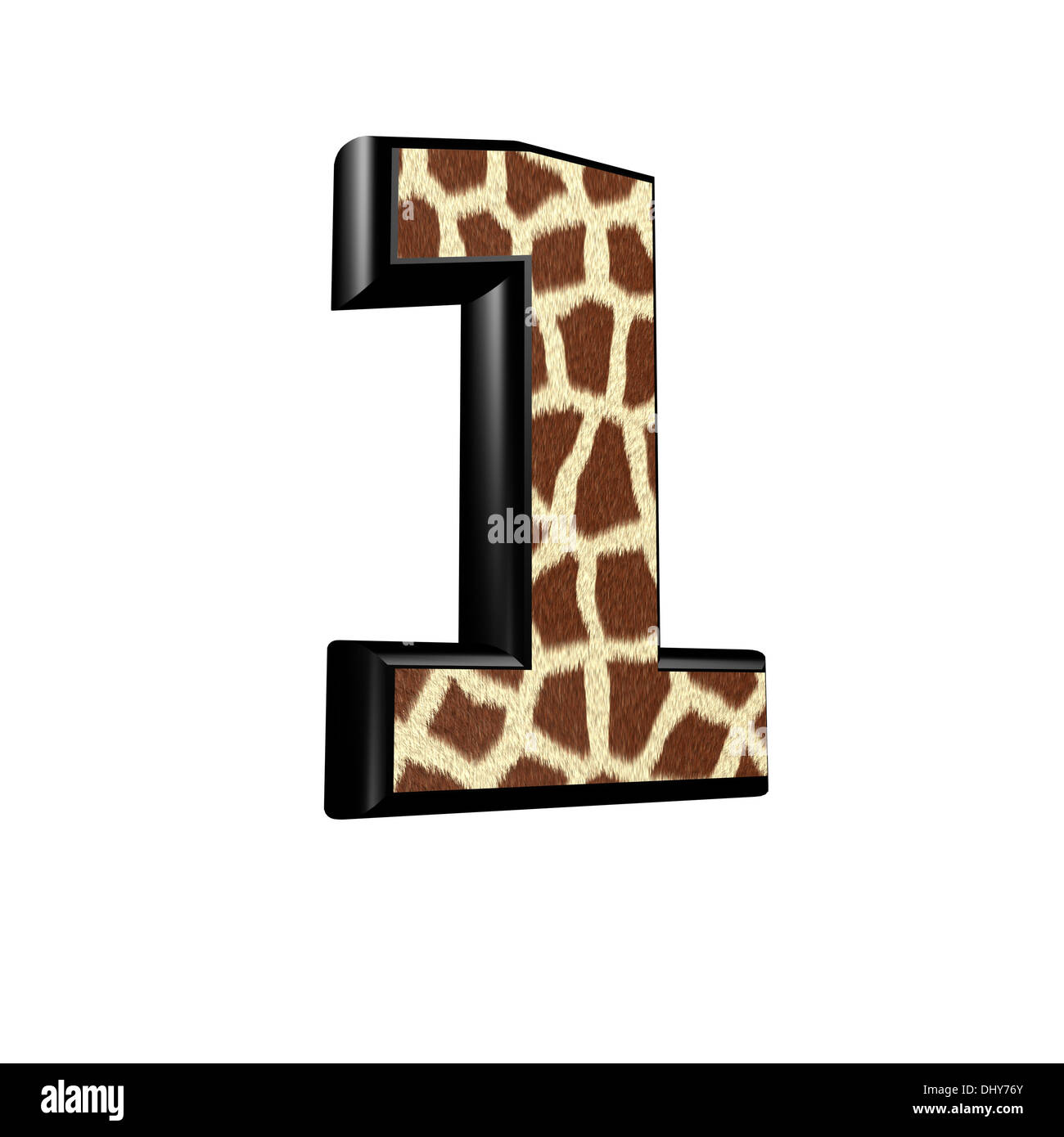 Ziffer mit Giraffe Fell Textur - 1 Stockfoto
