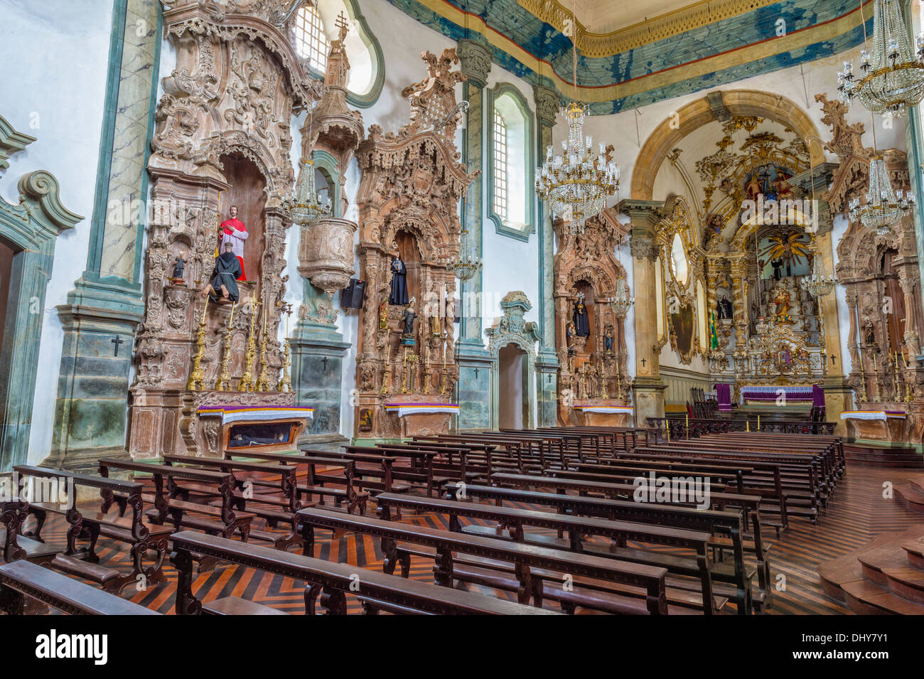 Sao Francisco de Assis Kirche, Innenraum, Sao Joao del Rey, Minas Gerais, Brasilien Stockfoto