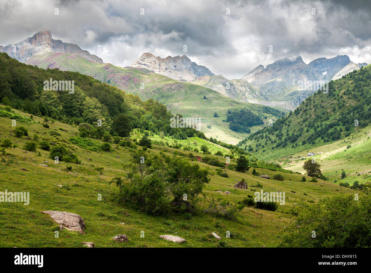 Pyrenäen-Gebirge-Landschaft in Huesca, Spanien Stockfoto