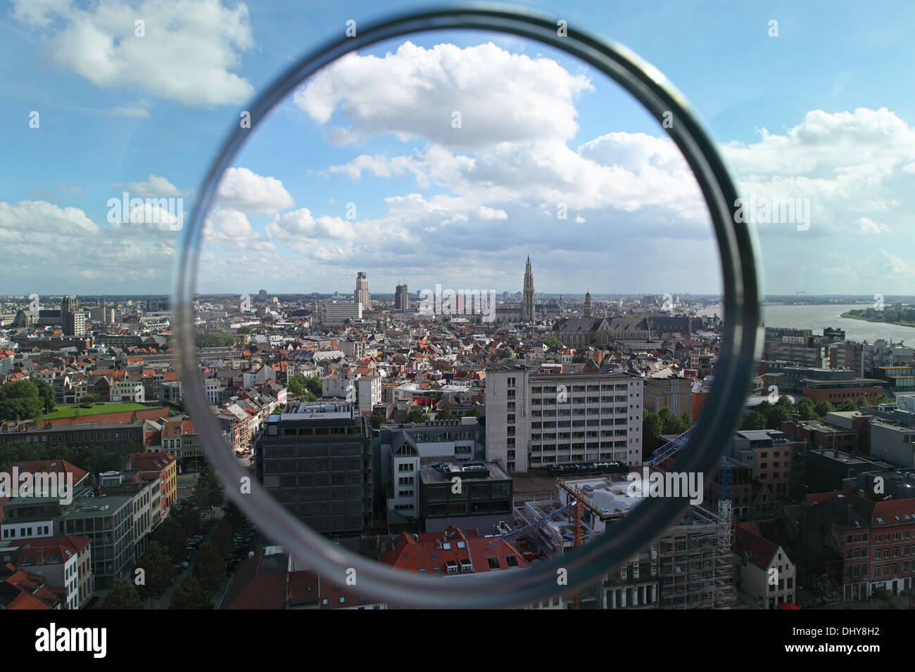 Die Skyline von Antwerpen, Belgien. Stockfoto