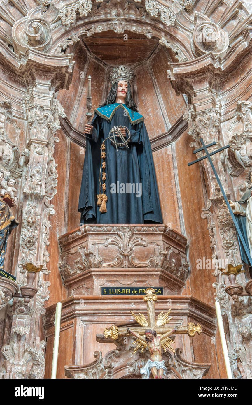 Kirche Sao Francisco de Assis, Statue Saint Louis König von Frankreich, Sao Joao del Rey, Minas Gerais, Brasilien Stockfoto