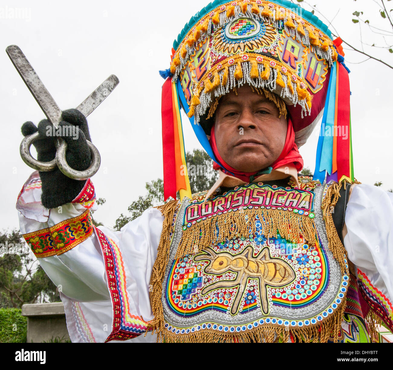 Schere Tänzer (danzantes de Tijeras). immaterielle Kulturerbe der Unesco. Peru. Stockfoto