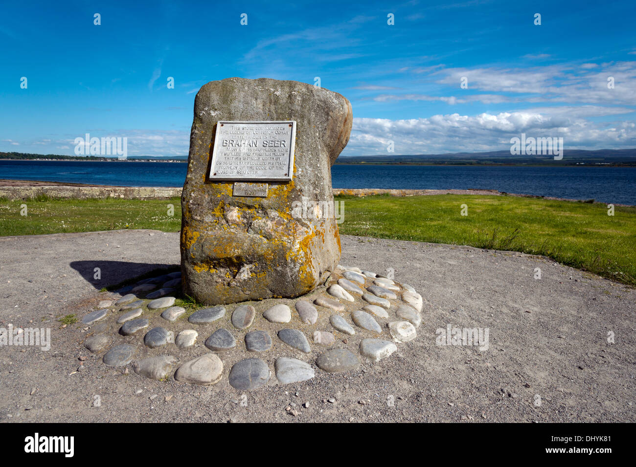 Die Brahan Seher Gedenkstein am Chanonry Point Fortrose Ross-Shire, Scotland Stockfoto