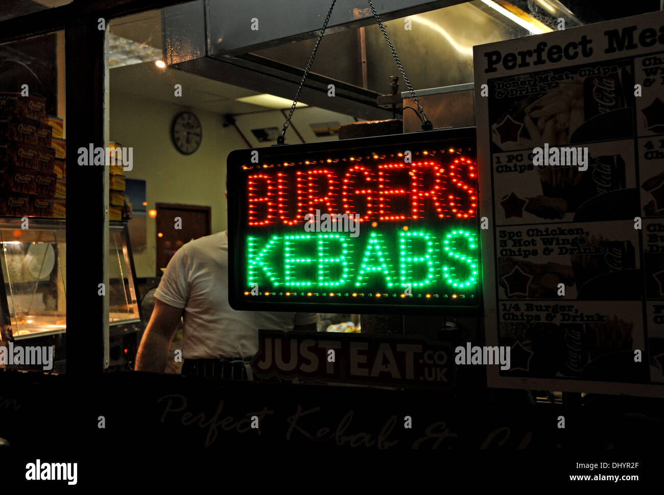 Kebab Shop Fast-Food-Imbiss in London Road Brighton UK Stockfoto