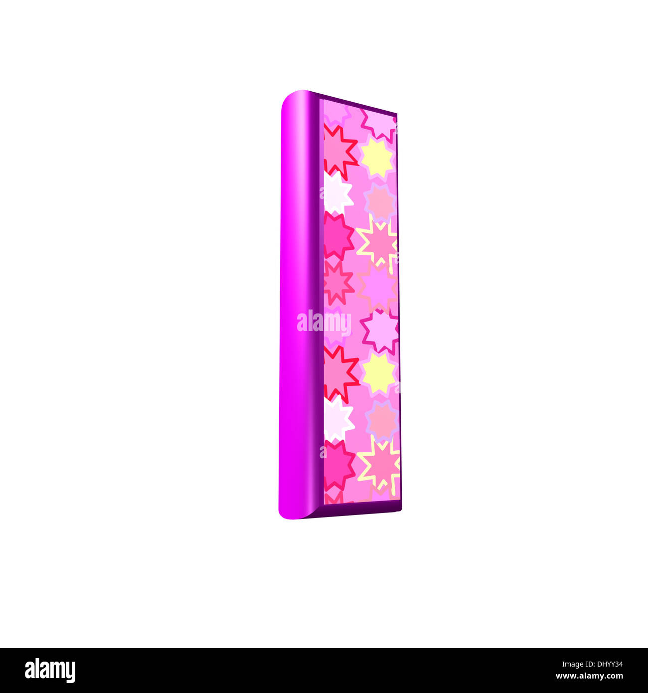 3D Rosa Brief isoliert auf einem weißen Hintergrund - l Stockfoto