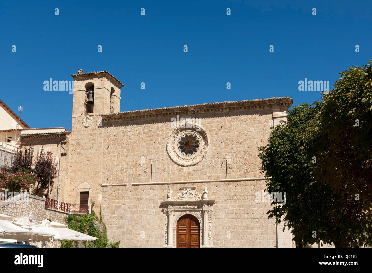 Santa Maria Delle Grazie Kirche. Anversa Degli Abruzzi, l ' Aquila, Abruzzo, Italien. Stockfoto