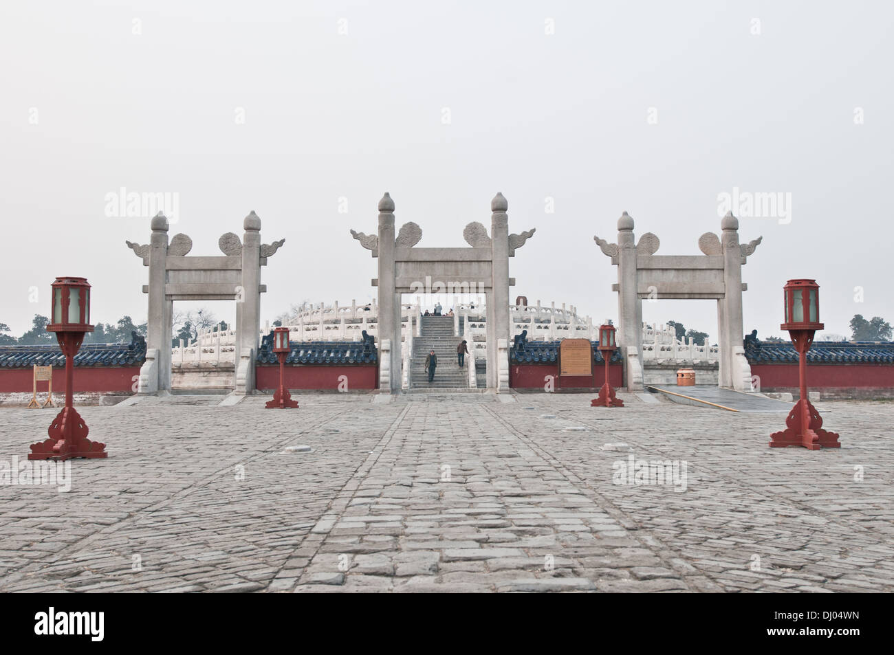 Kreisförmige Hügel Altar Plattform, Teil der Himmelstempel in Peking, China Stockfoto