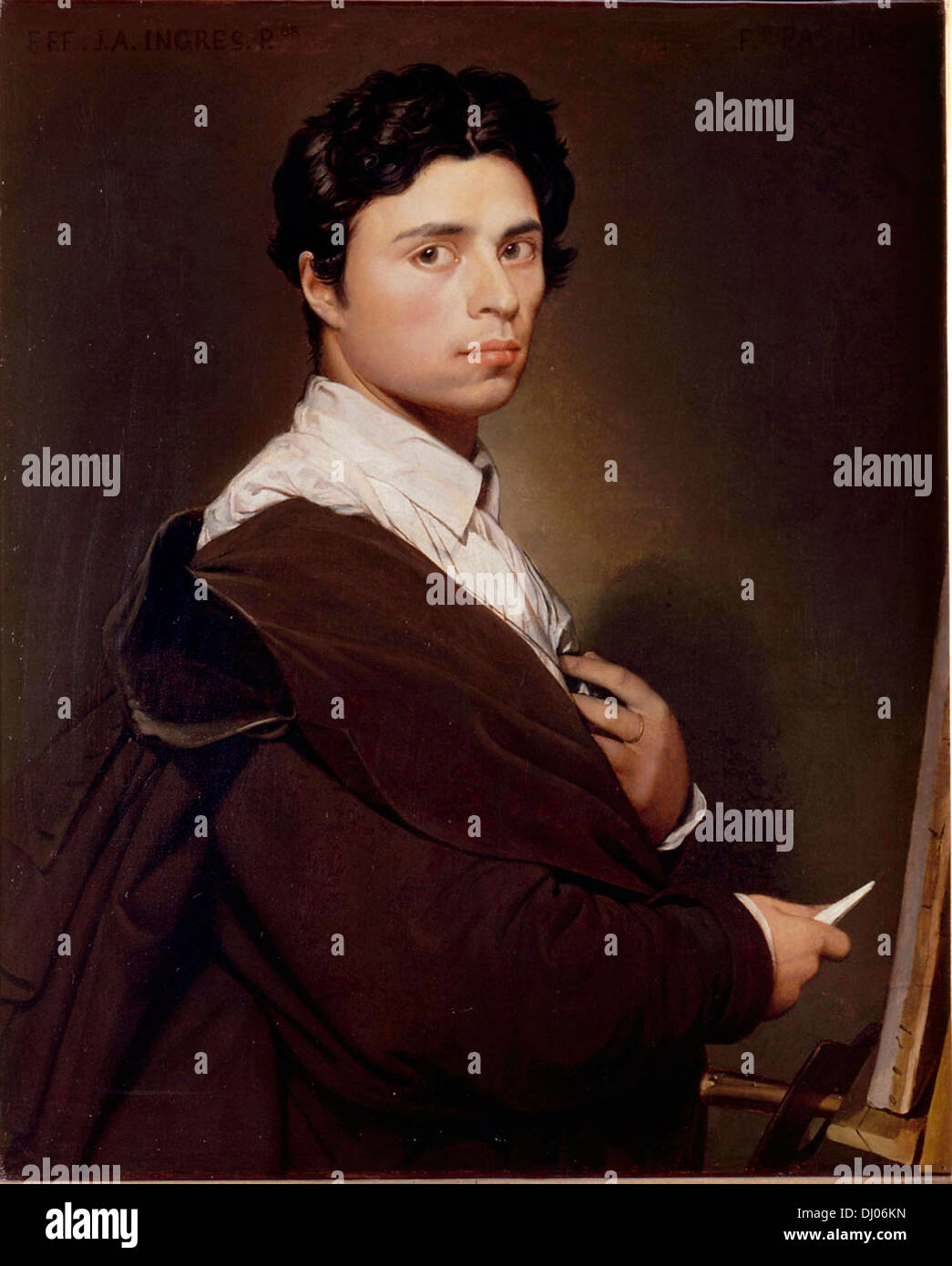 Jean Auguste Dominique Ingres, Maler, Selbstportrait, französischen klassizistischen Maler Stockfoto