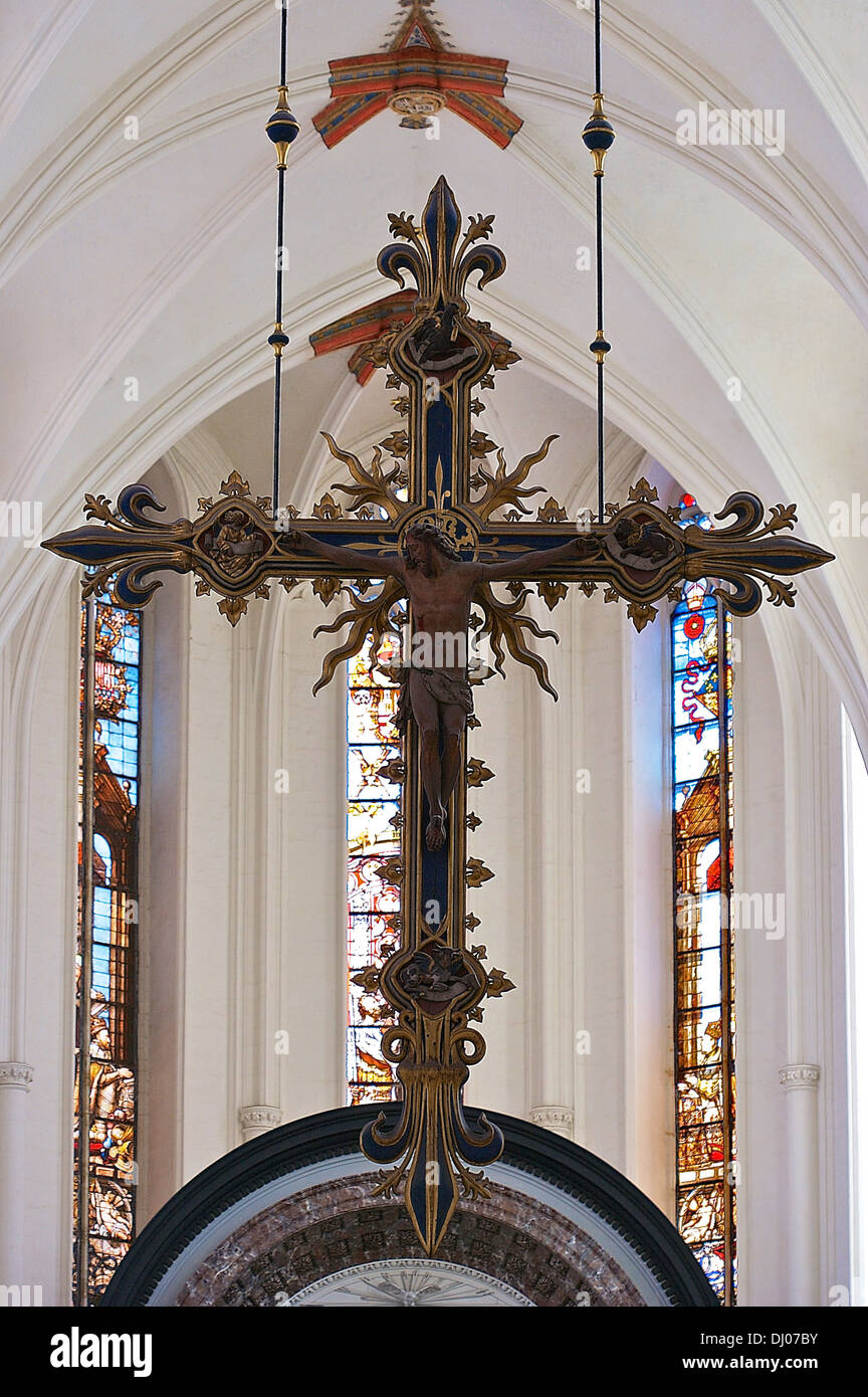 Kruzifix in unsere Dame der Kathedrale von Antwerpen Stockfoto