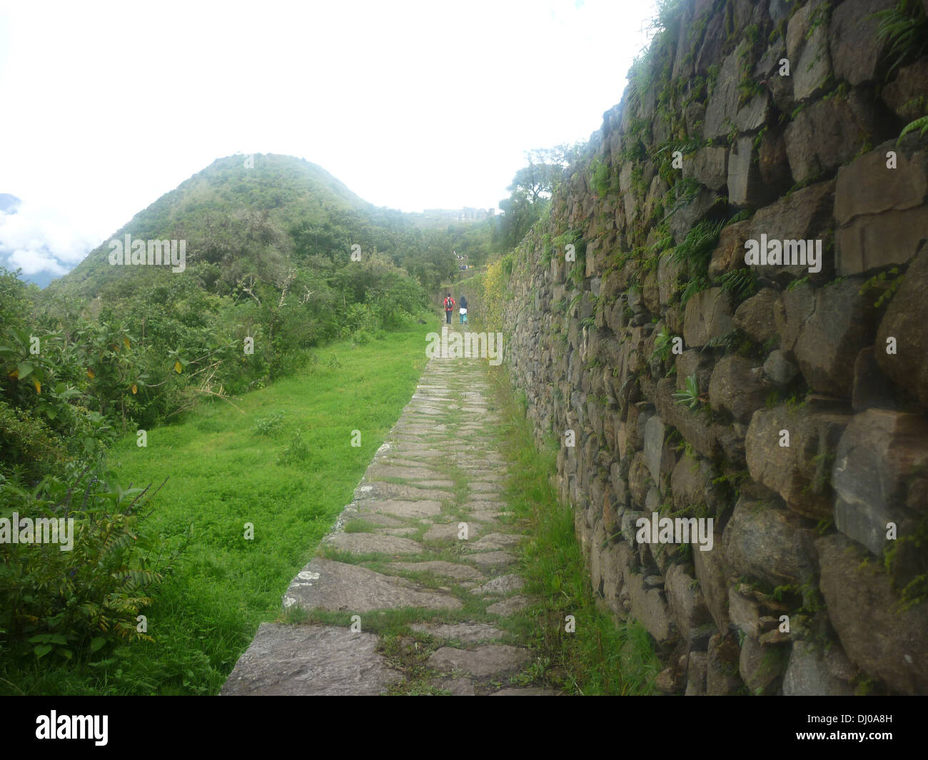 Die Steinwände und die Wege von den Inka-Stätte von Choquequirao, Cusco, Peru Stockfoto