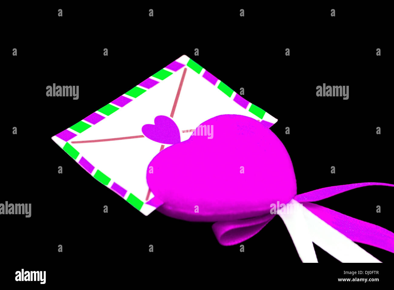 Purple Heart mit einer Nachricht Stockfoto