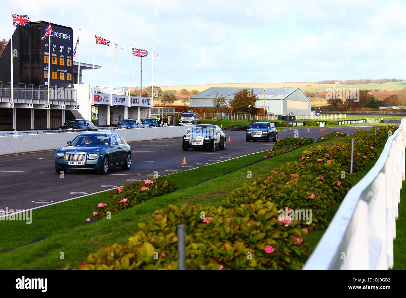 Rolls Royce motor Cars auf einem Track-Tag am Goodwood Motor Racing Circuit in der Nähe von Chichester.  Einschließlich Training und Sicherheit Fahrerfähigkeiten. Stockfoto