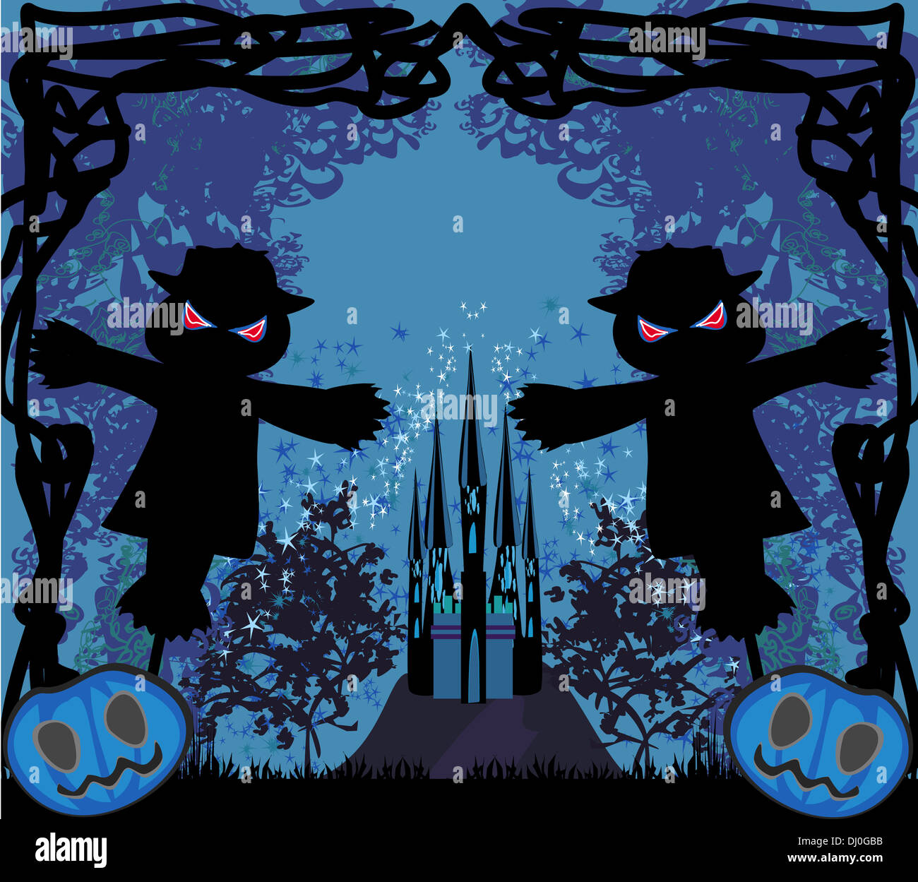 Halloween gruselige Vogelscheuche Stockfotografie - Alamy