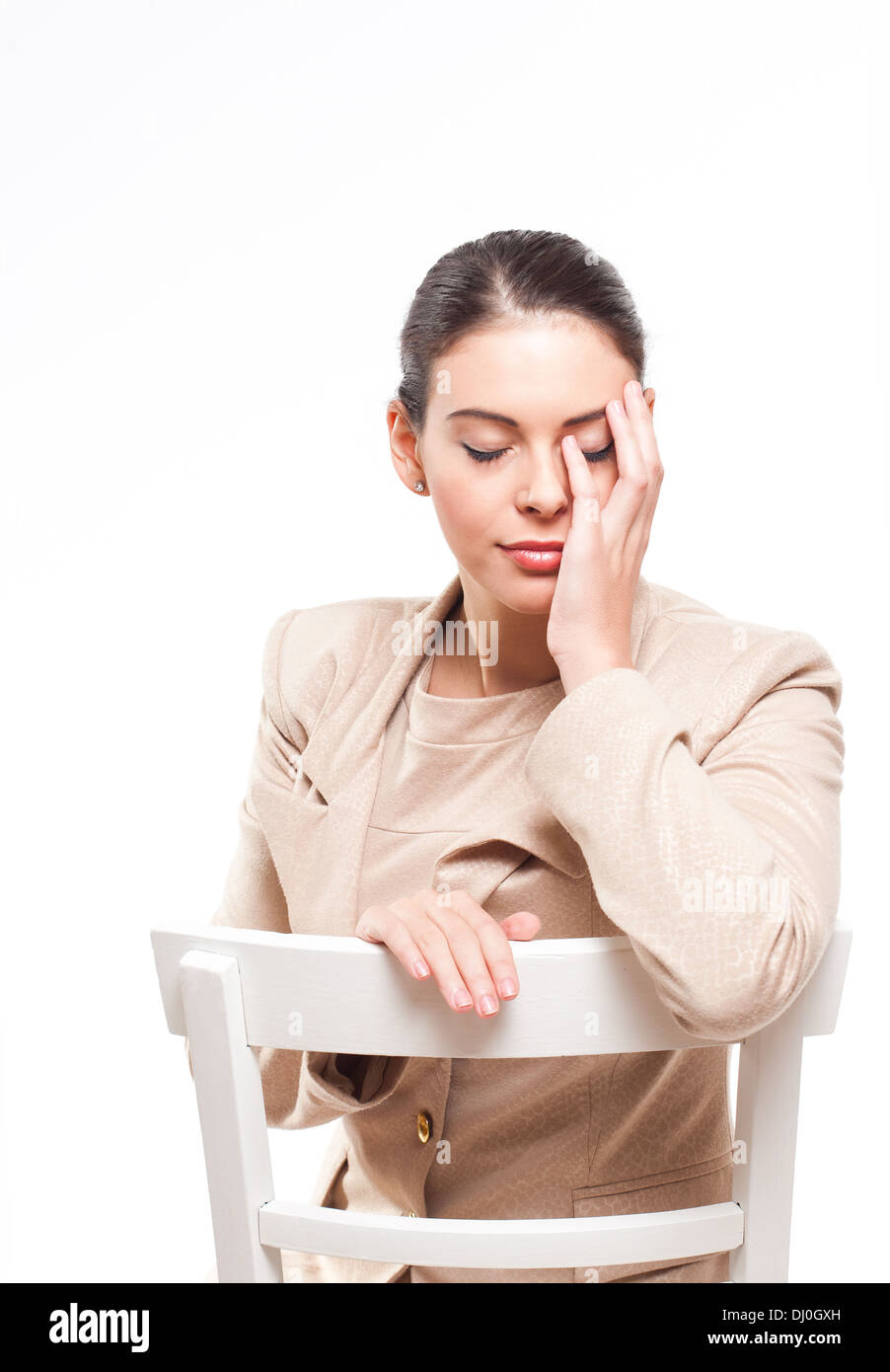 Portrait einer modischen extrem veraltet junge Geschäftsfrau. Stockfoto