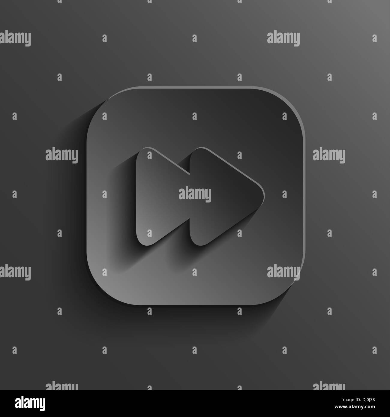 Media Player - schwarz app Symbolschaltfläche mit Schatten Stockfoto