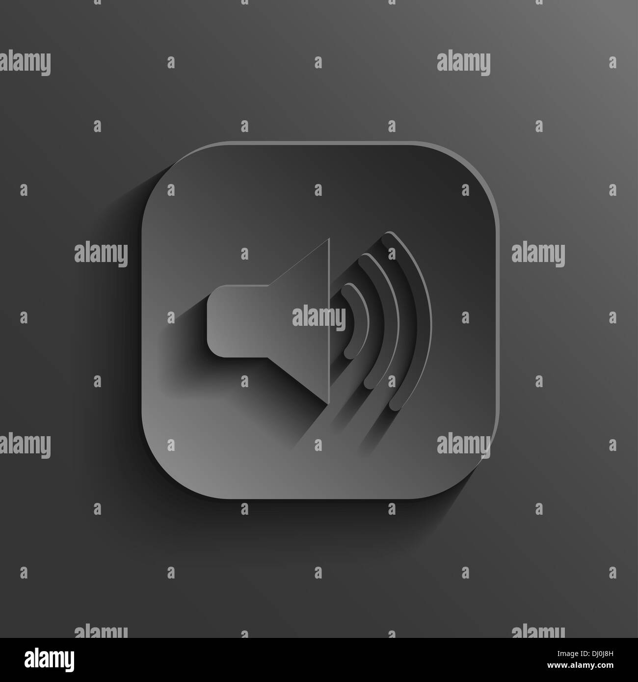 Symbol - schwarze app Lautsprechertaste mit Schatten Stockfoto