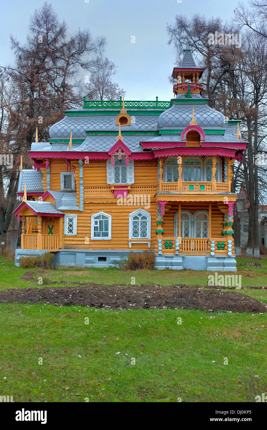 Bugrov des hölzernen Haus (1880er Jahre), Volodarsk, Nischni Nowgorod, Russland Stockfoto