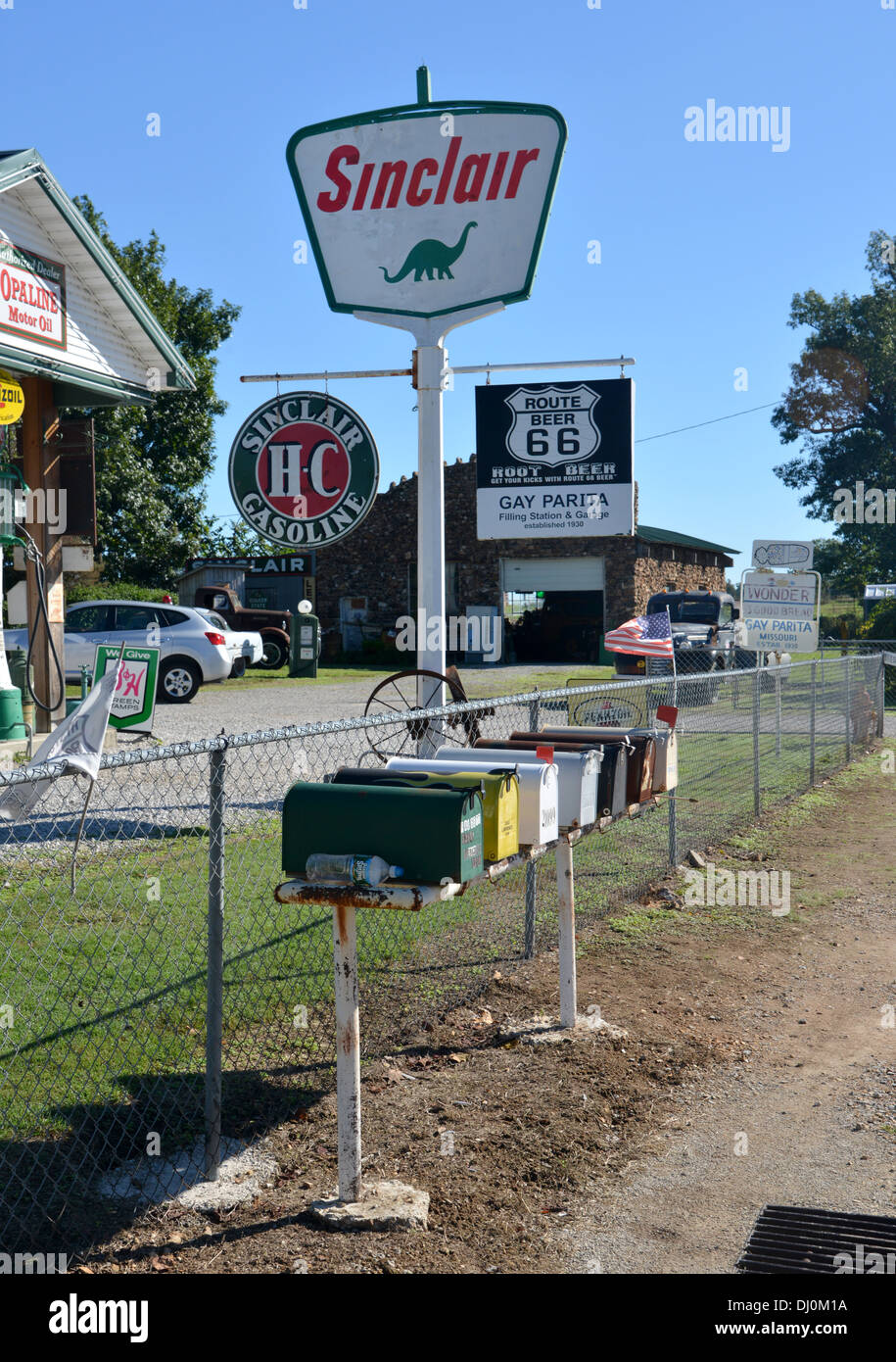 Gay Parita Sinclair-Tankstelle auf der historischen Route 66, Missouri Stockfoto