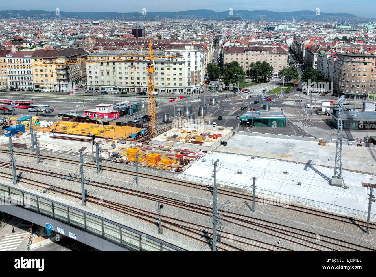 Bau von Wien Hauptbahnhof (Hauptbahnhof), Wien, Österreich Stockfoto