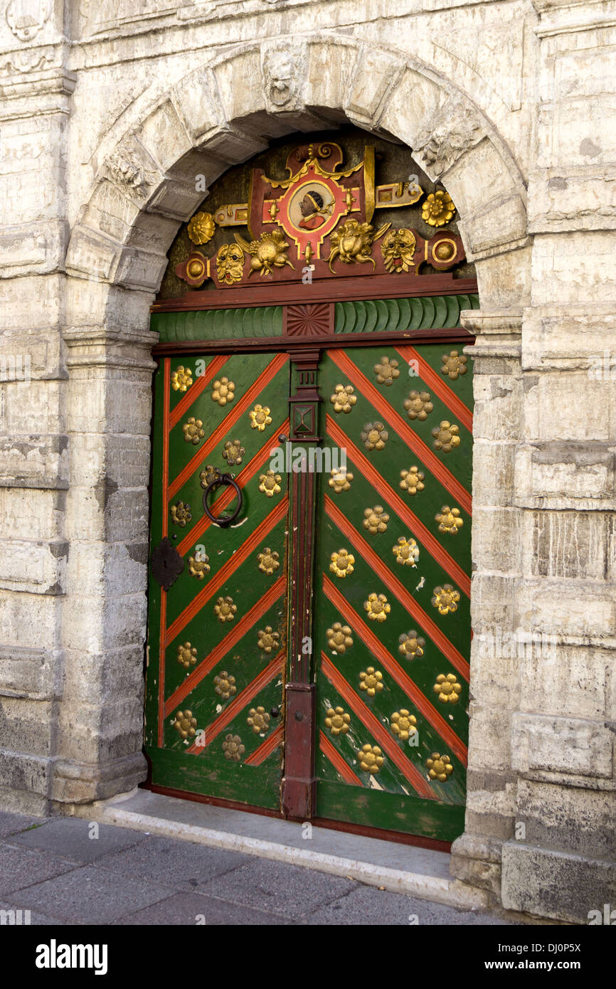 Bruderschaft der Mitesser Bruderschaft Hall Tür, Altstadt, Tallinn, Estland Stockfoto