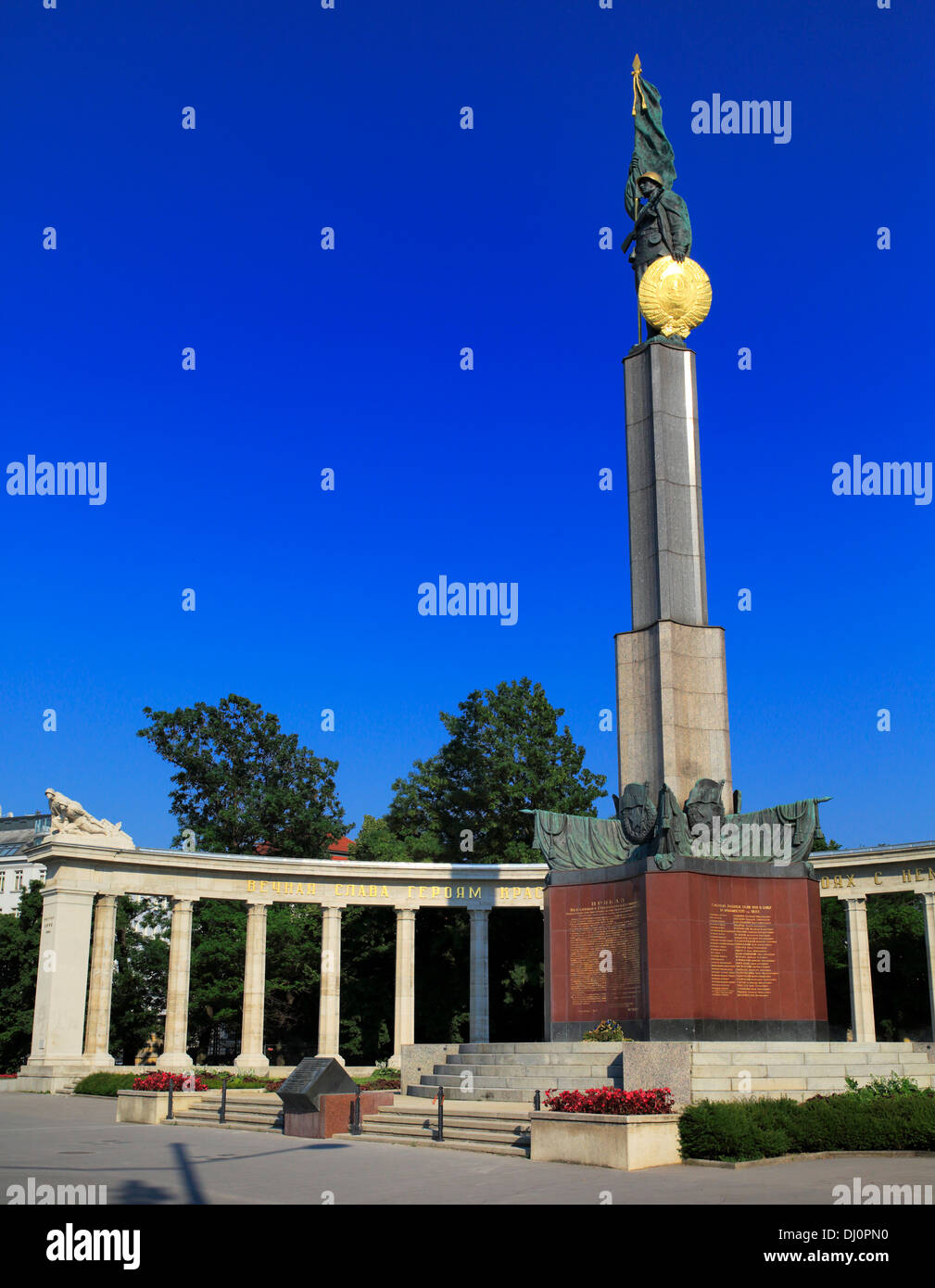 ZWEITEN Weltkrieges sowjetische Denkmal, Schwarzenbergplatz, Wien, Österreich Stockfoto