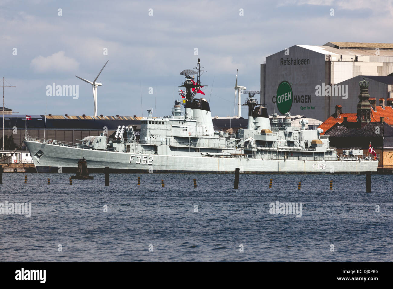 HDMS Peder Skram (F352) war eine Fregatte Peder Skram Klasse in der Waterfront königliche dänische Marine Kopenhagen Dänemark Stockfoto