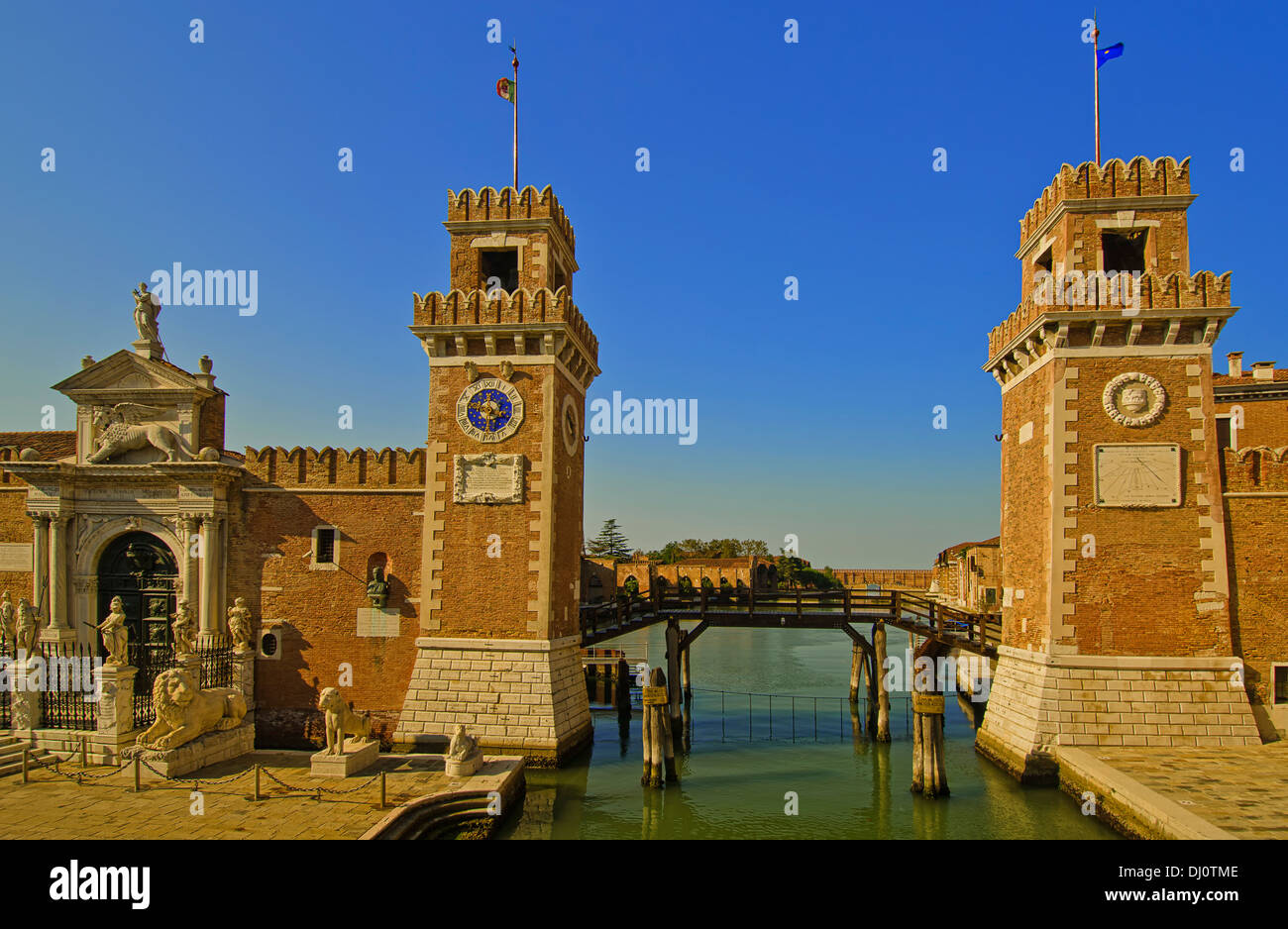 Gates und Eintritt in die Arsenale in Venedig, Italien. Stockfoto