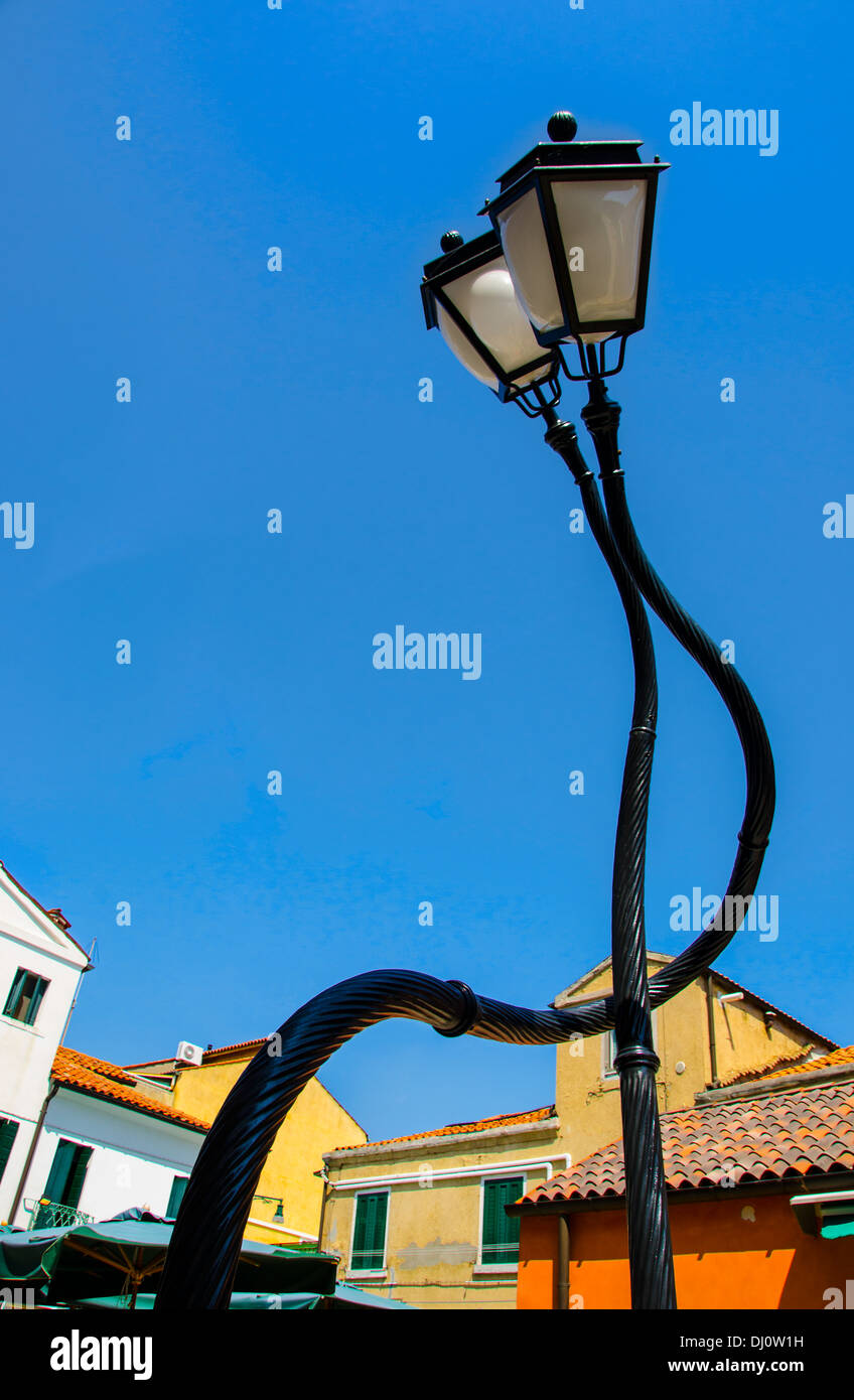 Potenzen 2013 Laternenmasten auf der Insel Murano, Venedig, Italien. Stockfoto