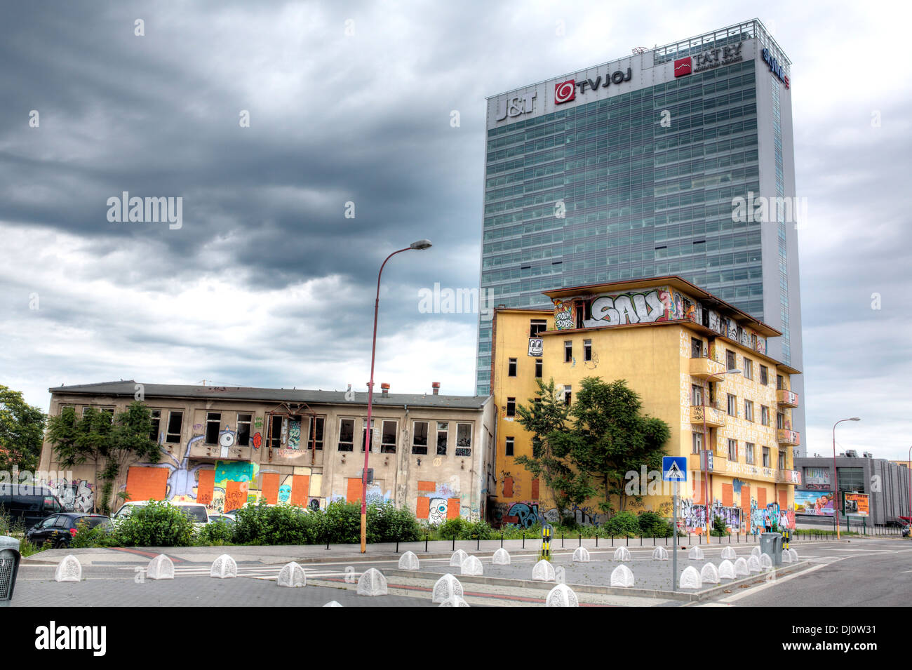 Alten und modernen Gebäuden, Bratislava, Slowakei Stockfoto