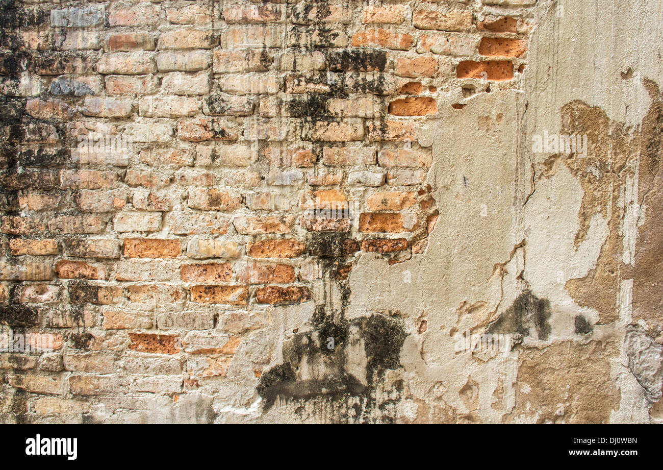 alte Risse Beton Vintage Ziegel Wand Hintergrund Stockfoto