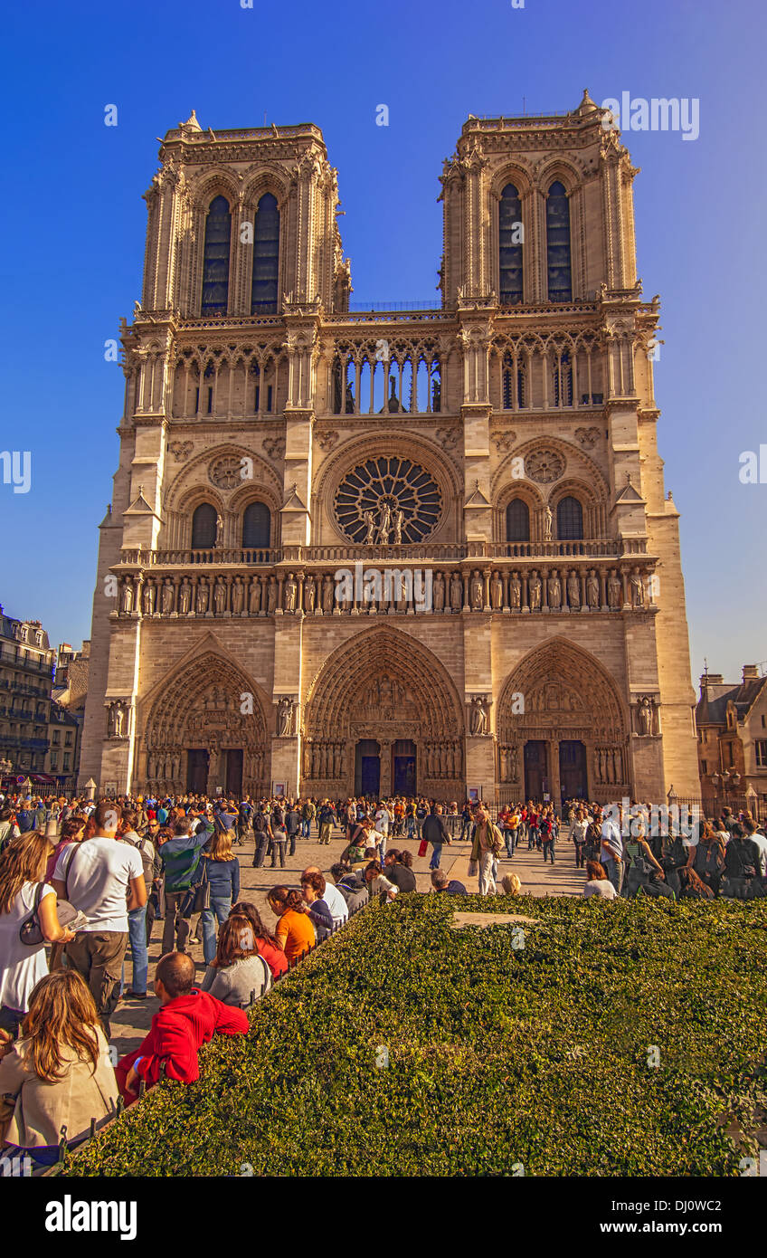 Notre Dame-Kathedrale in der Stadt von Paris. Stockfoto