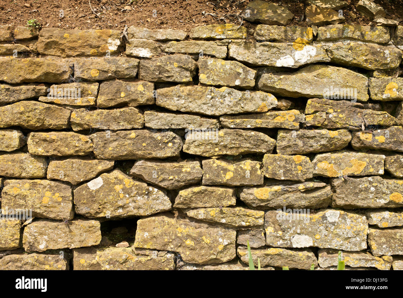 Closeup Details des Mauerwerks Trockenmauern Stockfoto