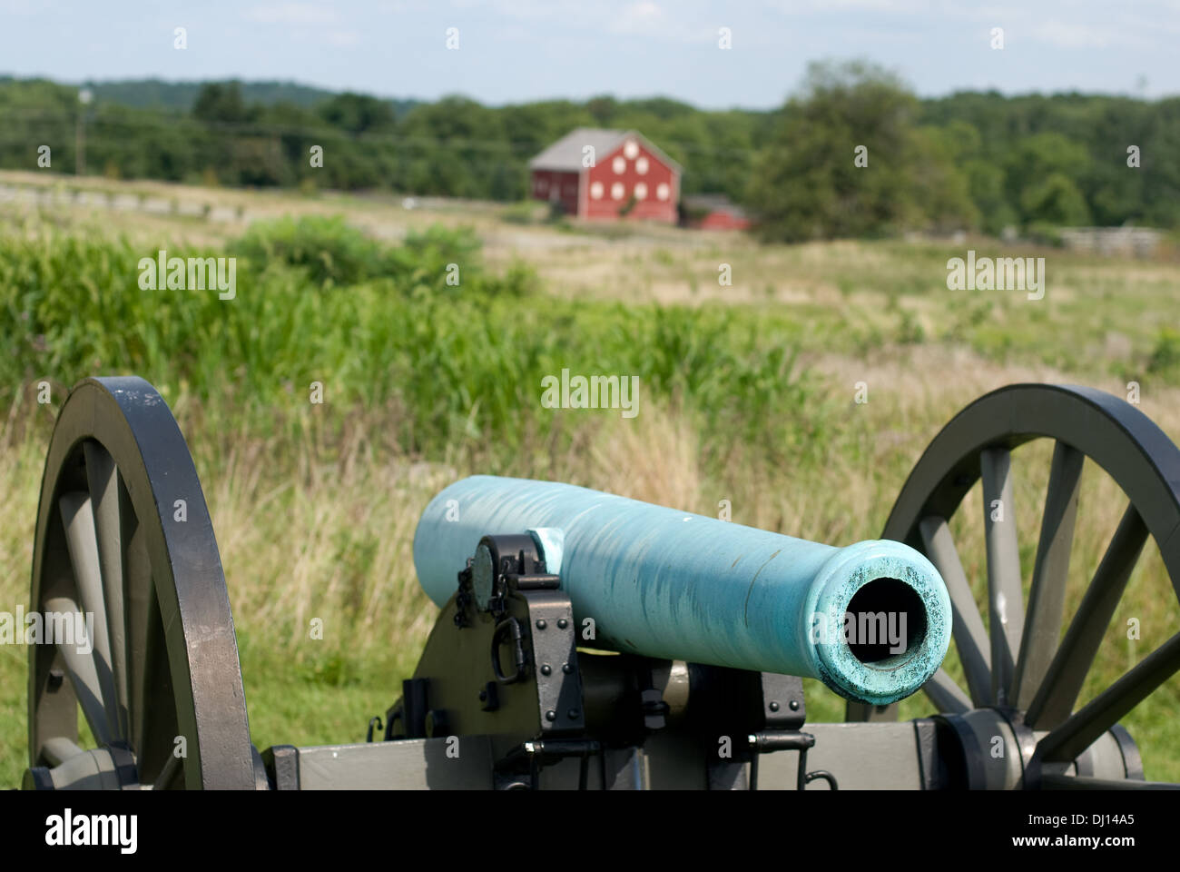 Eine Union Kanone Juli 1863 in der Schlacht von Gettysburg im amerikanischen Bürgerkrieg verwendet. Stockfoto
