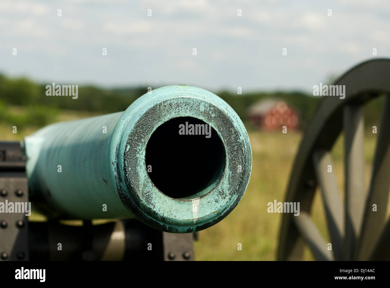 Der Lauf einer Union Kanone bei Gettysburg National Military Park, Ort der Schlacht von Gettysburg im US Civil War. Stockfoto