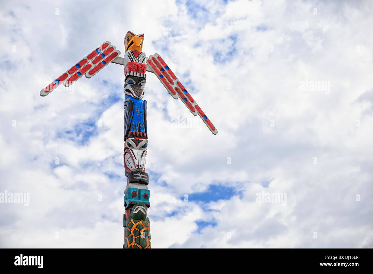 Totem Pole; Vermillion Bay, Ontario, Kanada Stockfoto