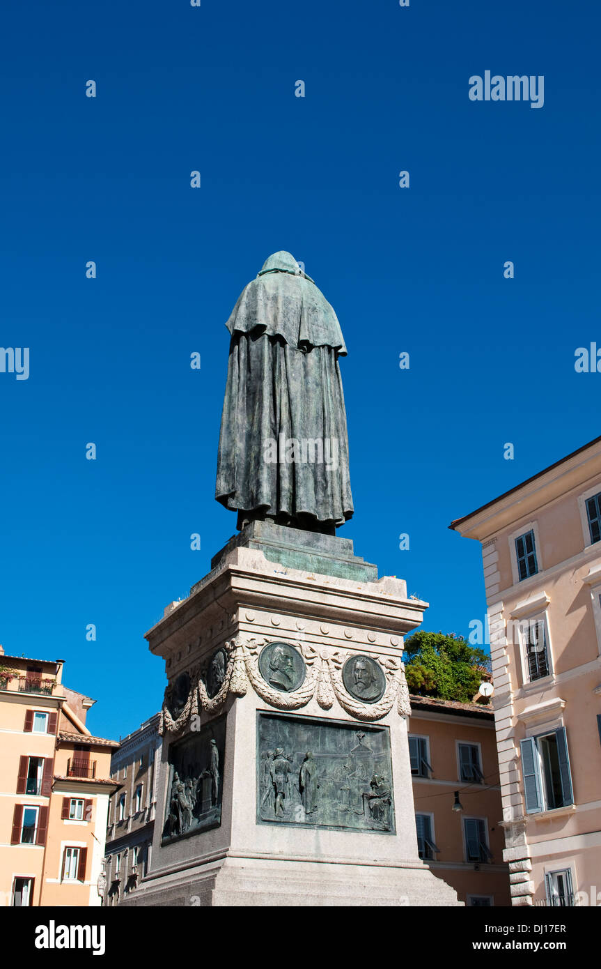 Giordano Bruno Statue, Campo de' Fiori Markt, Rom, Italien Stockfoto
