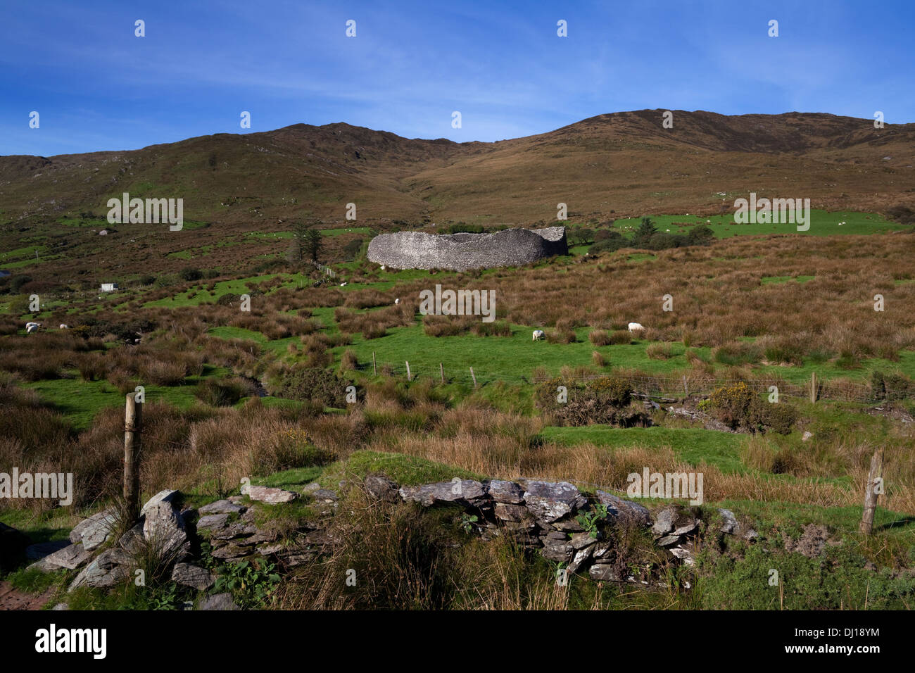 Staigue Fort bei 2.000 Jahre alten eines der am besten erhaltenen Cashels oder Ring Forts in Irland, in der Nähe von Sneem, Ring of Kerry, County Kerry, Irland Stockfoto