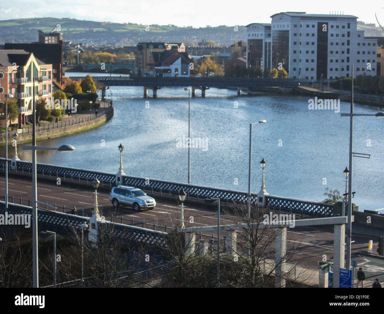 Der Fluss Lagan in Belfast Stockfoto