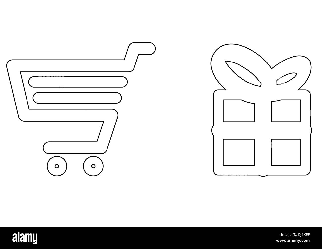 Shopping Korb Symbole Stockfoto