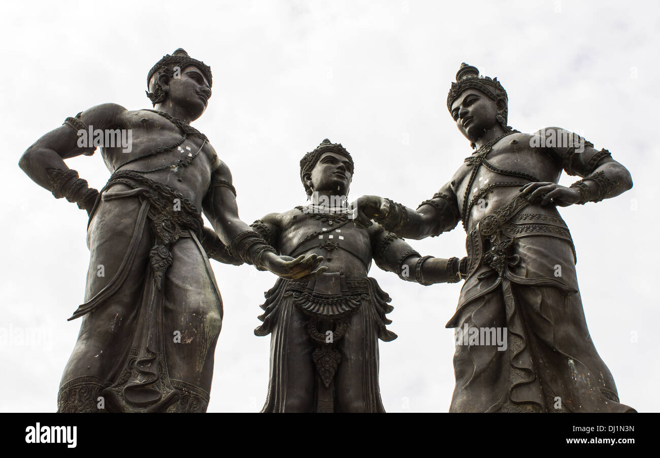 Die Heiligen drei Könige Monument, Chiang Mai Stockfoto