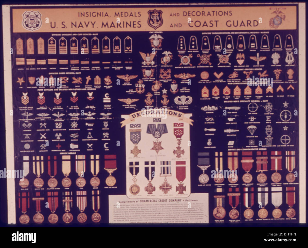 Abzeichen, Orden und Ehrenzeichen - US-Marine, Marine und Küstenwache 628 Stockfoto