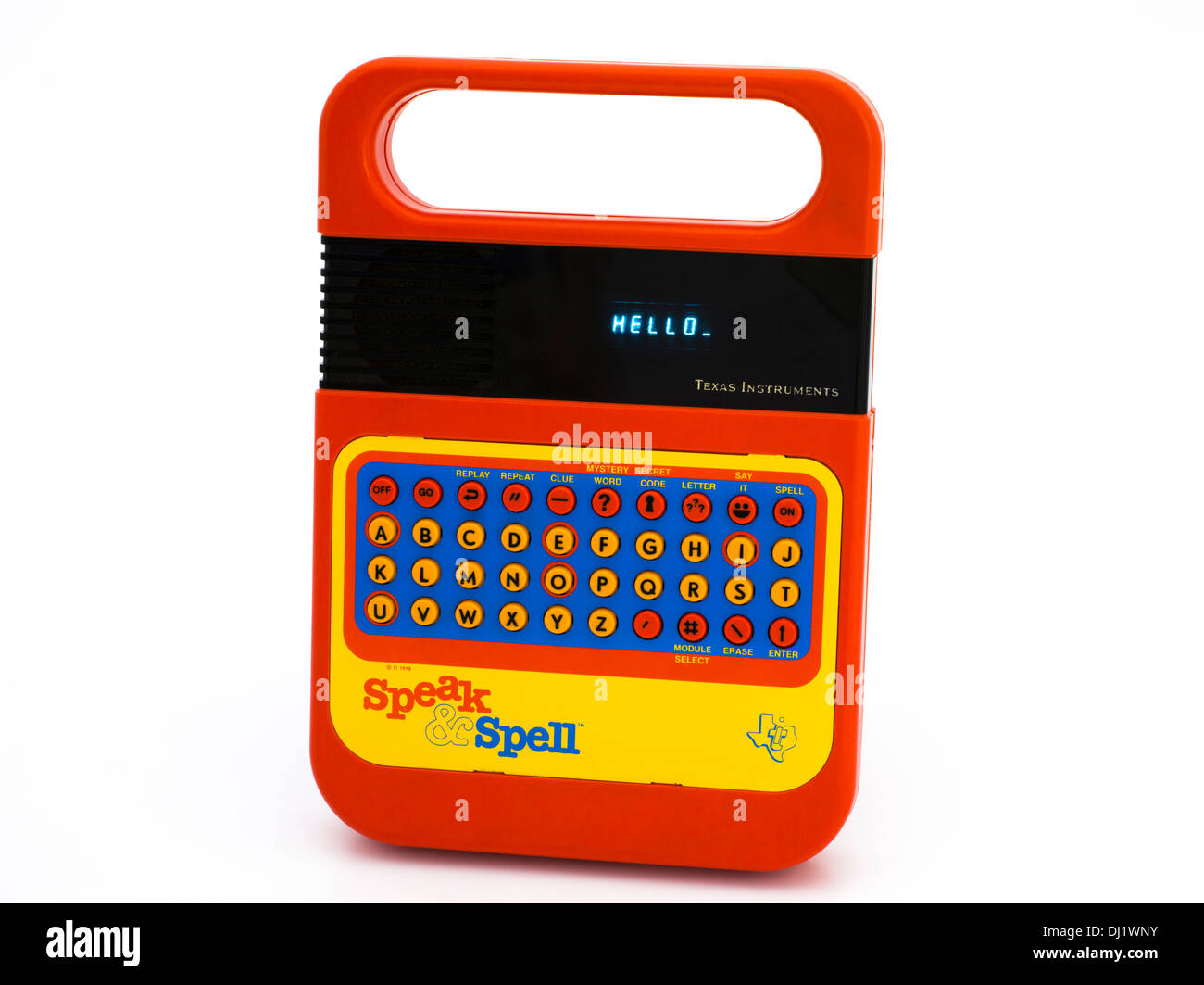 Ursprüngliche Speak & Zauberspruch von Texas Instruments 1978 ein elektronische handheld pädagogisches Spielzeug Stockfoto