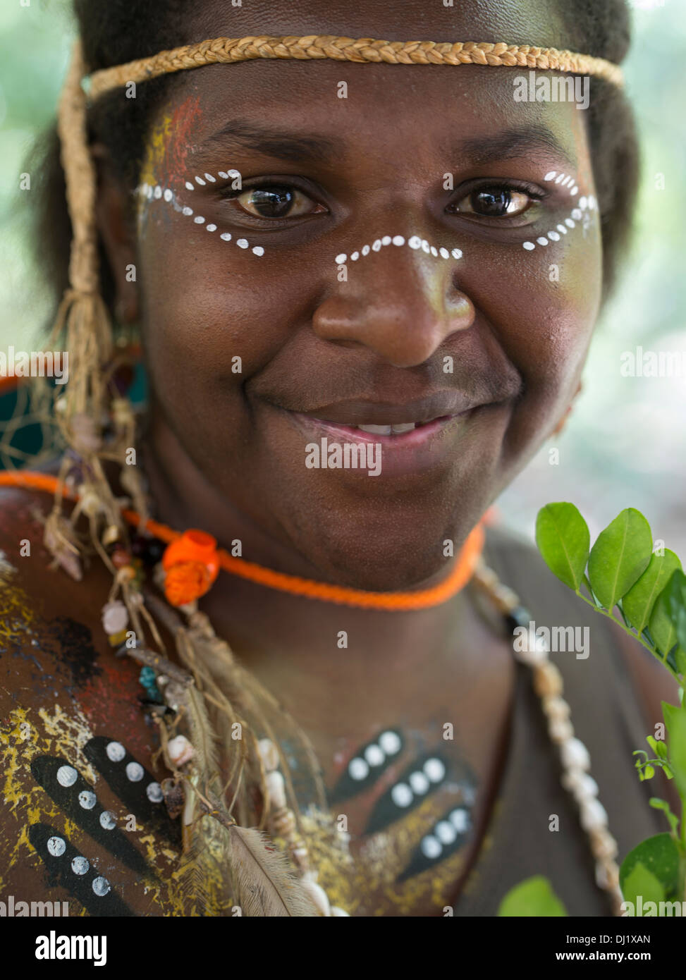 Tjapukai Frau australische Ureinwohner Nord-Queensland feuchte Tropen Stockfoto