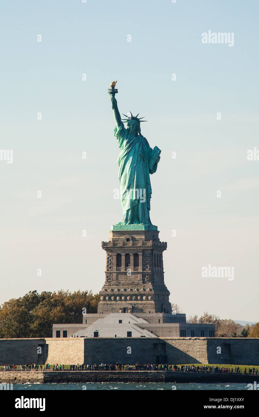 Die Statue of Liberty, Liberty Island, New York City, Vereinigte Staaten von Amerika. Stockfoto